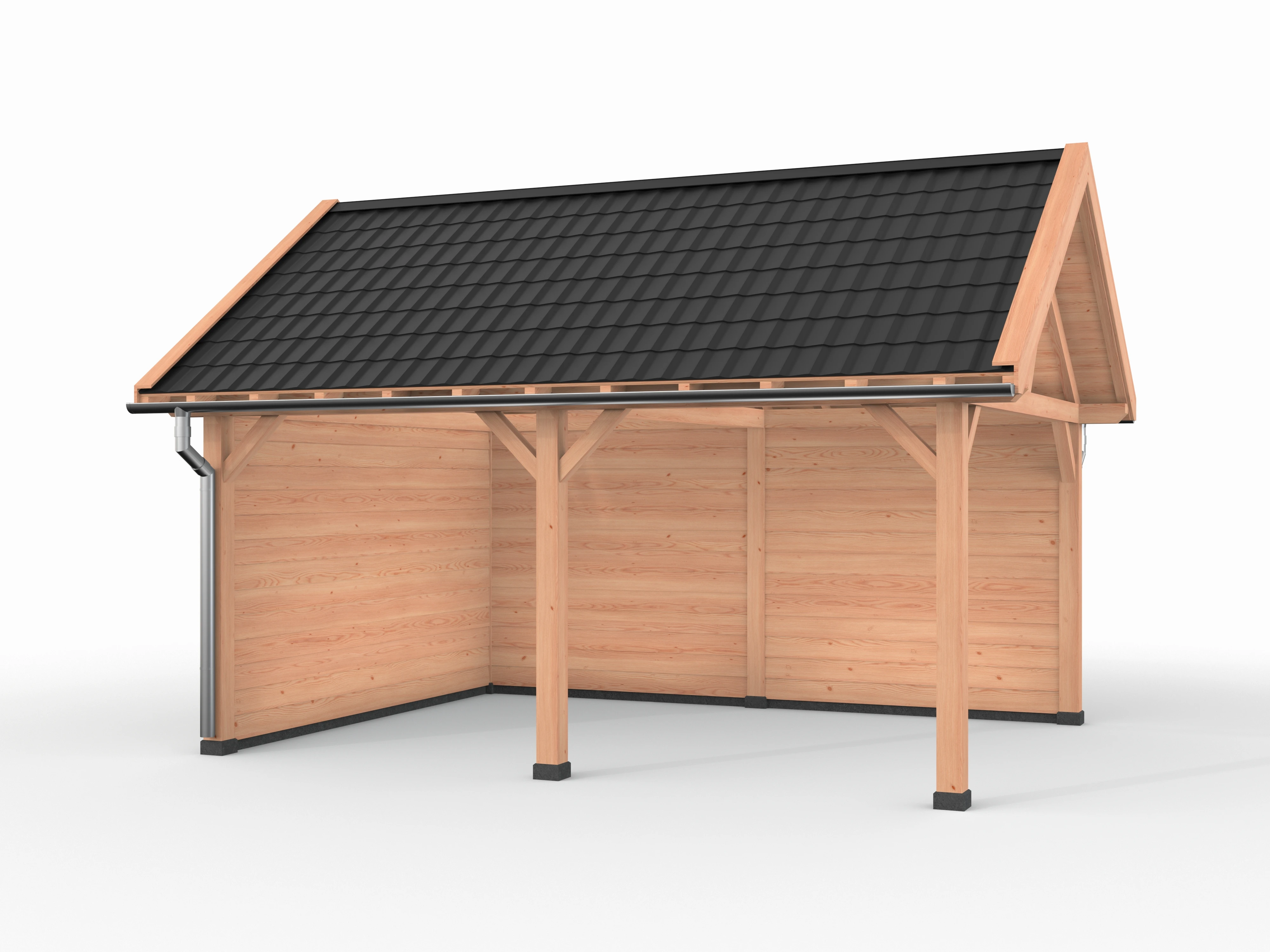 Douglas overkapping, 600 x 400, met achterwand en zijwand, Westwood Vrijbuiter - Afbeelding 1